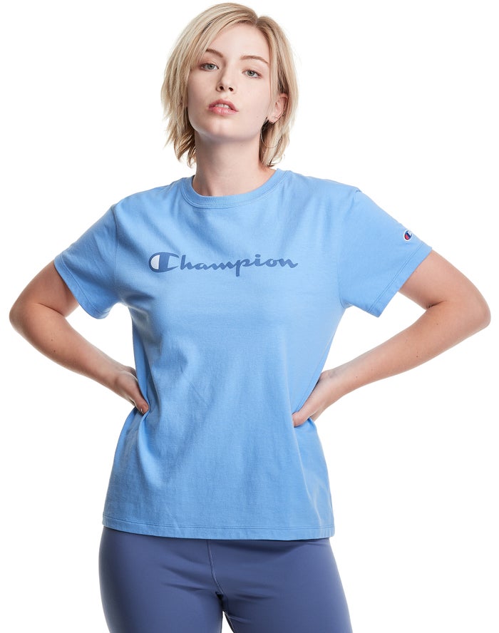 Camiseta Champion Mujer - Classic ( Azules Claro ) 3612079-QN